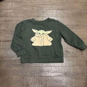 Star Wars Green Sweatshirt with Baby Yoda Graphic